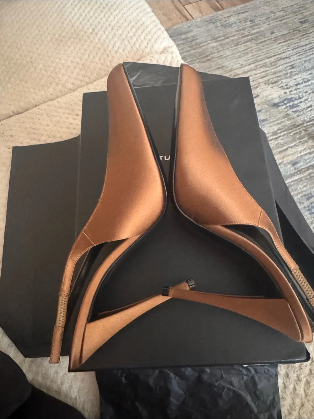 Saint Laurent Bronze Brown Pointed Toe Slingback Pumps - Picture 7 of 12